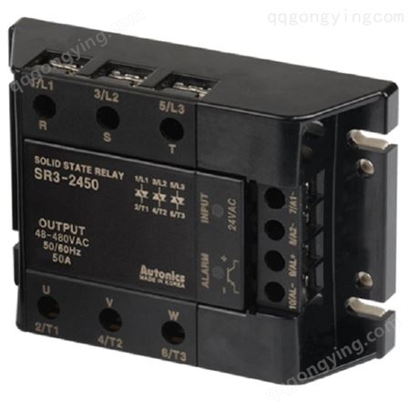 24VAC输入控制大交流电50A三相固态继电器SR3-2450