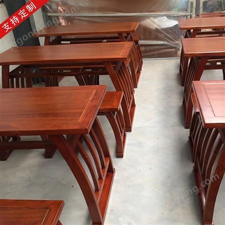 厂家批发实木国学桌 幼儿园培训班学生桌椅 复古书法书画桌供应