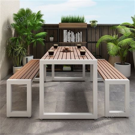青岛酒店桌椅户外 铁艺餐桌椅组合 露天室外桌椅 奶茶店餐厅花园