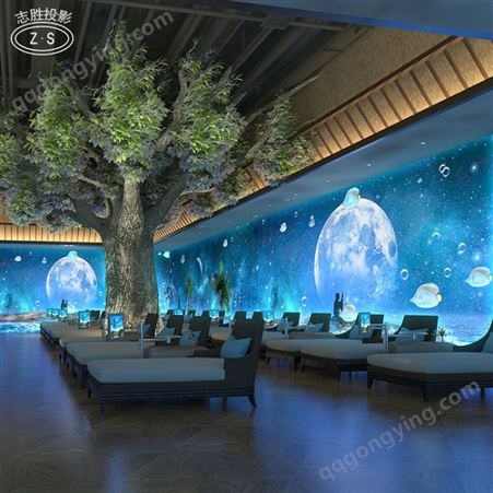 沉浸式体感墙面互动 餐厅宴会厅投影设备 全息互动投影设备租赁