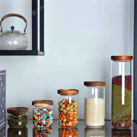 玻璃密封罐坚果罐子 玻璃茶叶罐 高硼硅玻璃储物罐 优良选材 欢迎