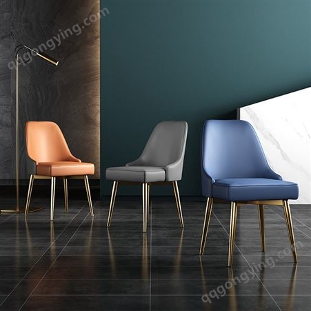 北欧餐椅家用轻奢皮质餐厅椅子靠背椅休闲书桌椅子鼎富-DF-014