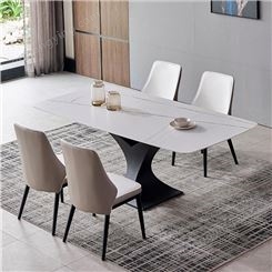 鼎富 意式极简岩板餐桌椅组合 客厅长方形饭桌DF-394
