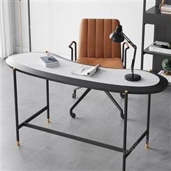 意式轻奢岩板书桌椅办公桌北欧家用卧室写字台创意电脑桌DF-183