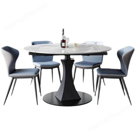 鼎富现代简约岩板餐桌 小户型轻奢岩板餐桌用可伸缩餐桌DF-618