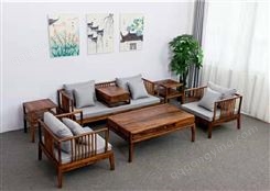 南美胡桃木新中式搭配沙发 新中式双人沙发 新中式*沙发