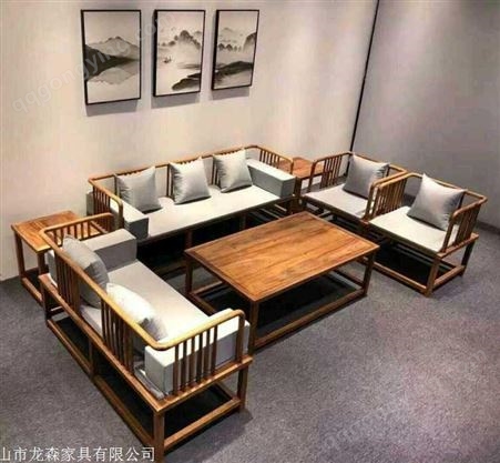 广西 新中式家具沙发 白蜡木沙发多钱一套价格 启航木业