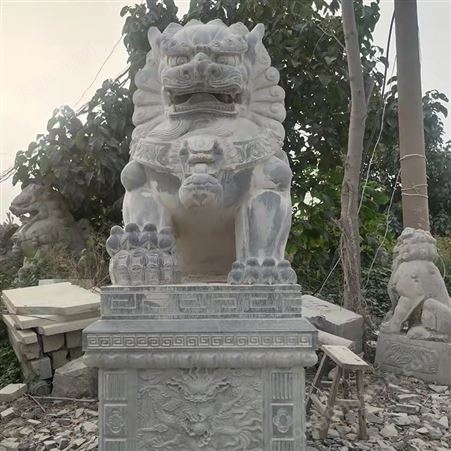 旺达石业石雕动物定制 大理石仿古 景区古建门口雕塑摆件