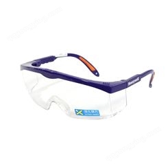 霍尼韦尔100110加强防刮擦防雾护目镜S200A系列黑蓝镜框平光眼镜