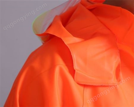 橘红色pvc双层分体雨衣 户外反光套装 凯德服饰