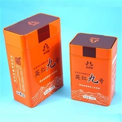 马口铁茶叶罐生产厂家 长方形英德红茶铁盒包装定制 麦氏罐业 精美英红九号红茶茶叶罐铁罐定制
