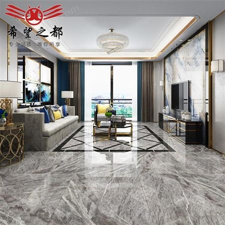 工程批发地砖 卡门灰通体大理石瓷砖 800x800白色客厅地板瓷砖