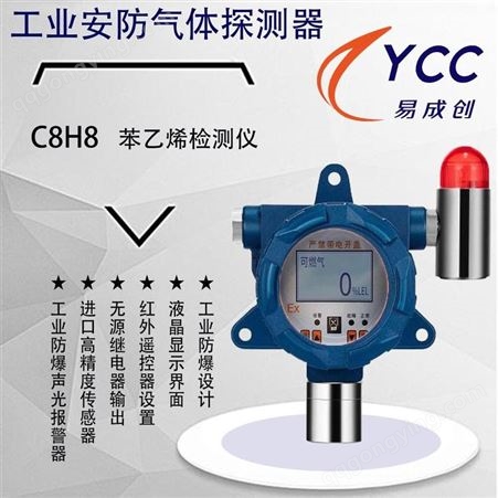 淮南苯乙烯检测仪 易成创YCC-GS101-C8H8 工程塑料原料气体探测器