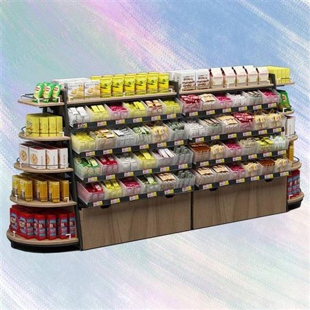 中岛三层食品展示散称零食货架