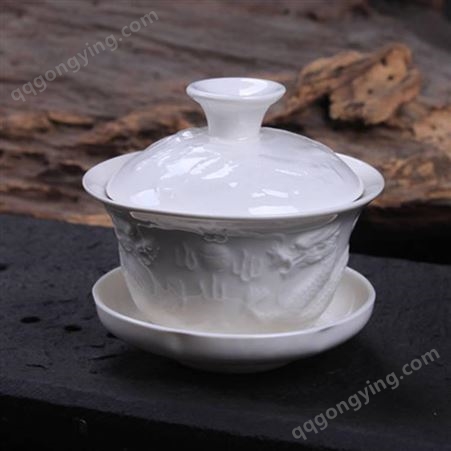 复古老式茶碗泡杯盖 中式茶杯带盖 家用泡茶碗三才杯手抓喝茶盖碗