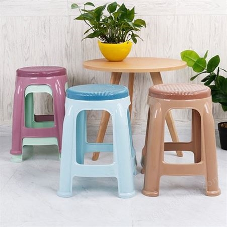 塑料凳批发加厚成人家用客厅卧室时尚创意高凳客厅厨房塑胶圆凳