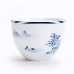中式陶瓷茶具套装 青花功夫茶具 家用品茗杯主人杯礼品