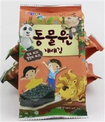韩国海苔 批发海苔、团购价格、产品 鲜之园小动物乐园脆海苔 箱起订量