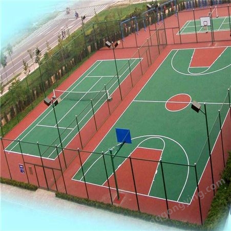 硅PU球场材料 水性硅PU篮球场系列 项目施工 新型环保硅PU球场