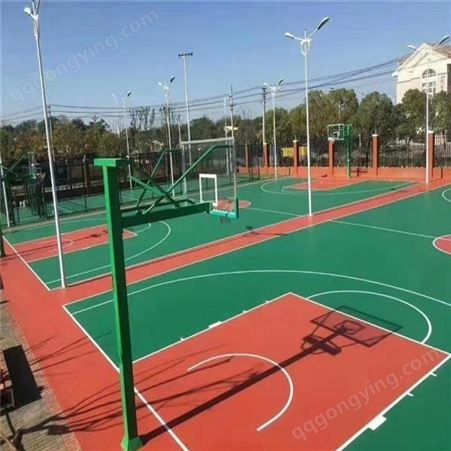 硅PU球场材料 水性硅PU篮球场系列 项目施工 新型环保硅PU球场