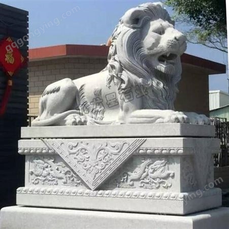 门前石狮子图片,2米高石雕狮子