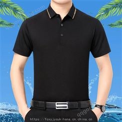 重庆大足可货到付款任意调换货的流行条纹中年男士T恤夏季中老年半袖体恤二元五元服装市场