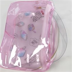 中山PVC礼品袋日用品玩具平口胶骨袋PVC拉链袋定做厂家