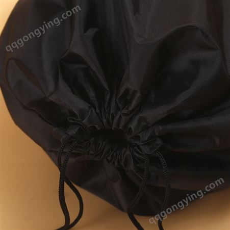 专业定制帆布抽绳束口袋 手提涤纶折叠袋 黑色束口双肩背包购物袋