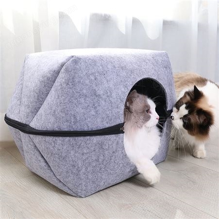 毛毡布两用蒙古包猫窝 可拆卸有型猫窝猫沙发幼猫成猫猫床