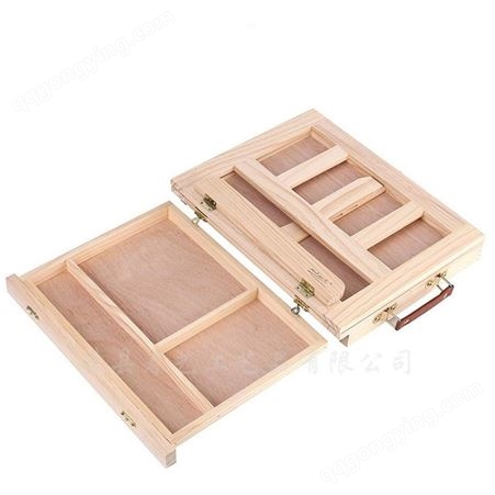 可折叠松木画板 蒙马特桌面实木画箱 小型水彩便携画架带抽屉