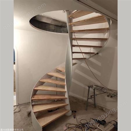 楼梯厂家 弧形钢木楼梯工程定制