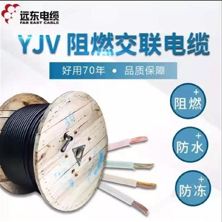 远东电缆 铜芯低压阻燃电力电缆YJV 4*10+1