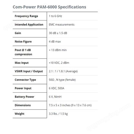 美国 COM-POWER 射频前置放大器PAM-6000预放 射频放大器PAM-103