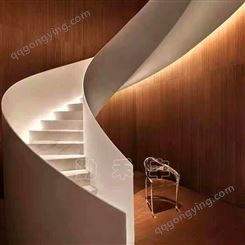 铁艺弧形旋转楼梯工程定制 勤禾丰室内弧形楼梯