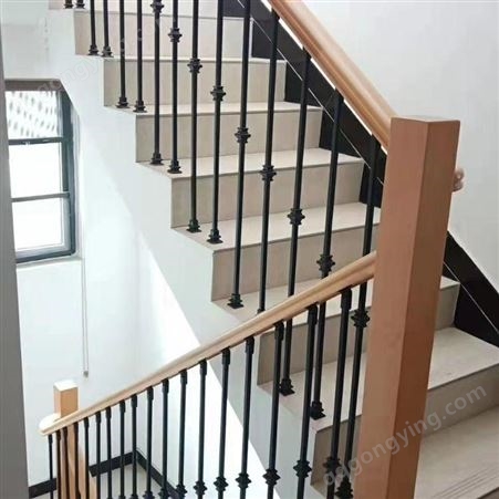 铁艺楼梯扶手栏杆立柱护栏实木室内家用欧式配件花普罗盾