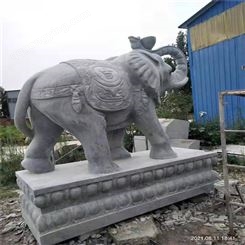 石材大象雕塑 青石大象雕塑 花岗岩石雕大象