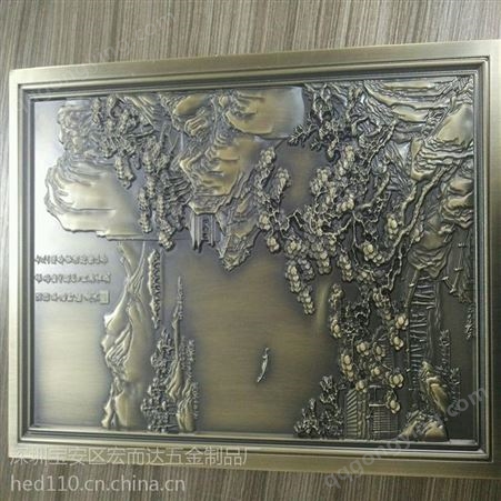 深圳宏而达铝板激光雕刻生产加工 可来图铝雕工艺品 商场内挂饰