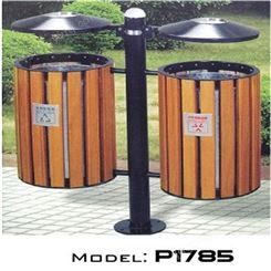 户外钢木垃圾桶直销 环保垃圾桶价格