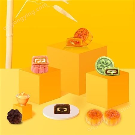 流心奶黄月饼多口味礼盒装 广式月饼厂家定制加工 德生食品