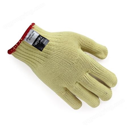杜邦KK1021 7针黄边凯夫拉手套防玻璃切割机械制造耐切割手套