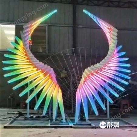 美陈道具互动人体感应翅膀智能感光天使之翼可定制
