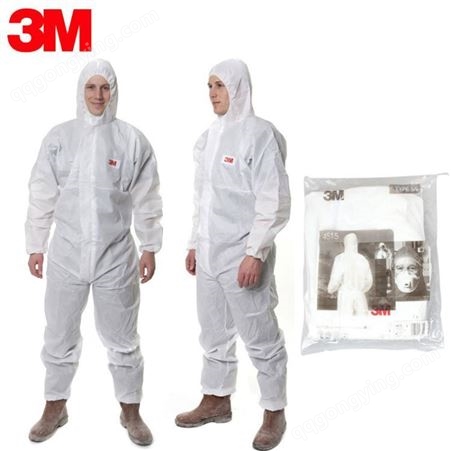 3M4515 防化防尘服 喷漆服 防化学 白色连体带帽