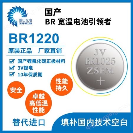 大容量锂氟化碳纽扣电池 br1220 汽车遥控器钥匙 一次性钮扣电池