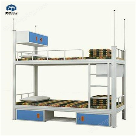 双层床员工民用宿舍床 高低床百利德双层铁架床优惠出售供应商 钢木双层床
