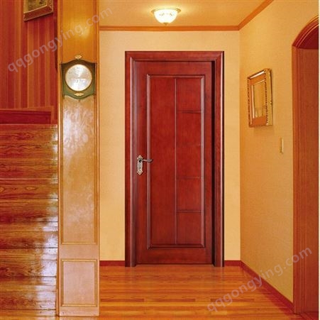 森雕实木门 烤漆套装室内卧室柚木门贴板烤漆门 中式美式木门定制