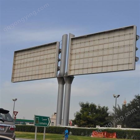 防腐蚀高强度户外高速公路大型单立柱两面广告牌