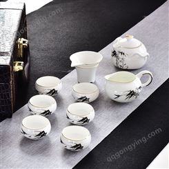 骨瓷茶具套装 简约陶瓷茶具套组合6人家用办公室批发定制