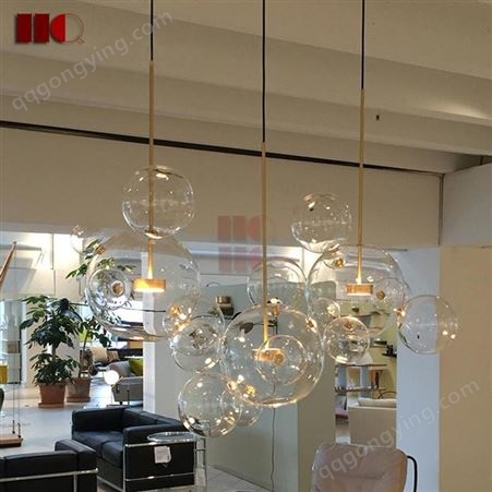 意大利设计师创意肥皂泡泡灯LED客厅餐厅后现代分子北欧米奇玻璃吊灯