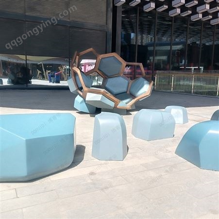 博睿帝 深圳玻璃钢定制厂家 玻璃钢休闲椅子 树池花盆坐凳定制