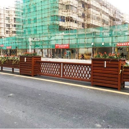 铝合金花箱护栏 定制市政隔离花槽 道路机非防撞栏杆可定制